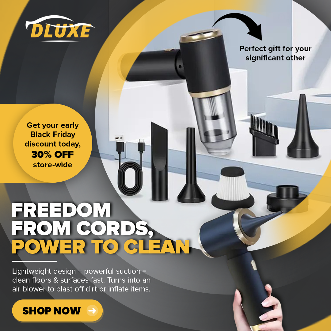 Portable car vacuum with accessories