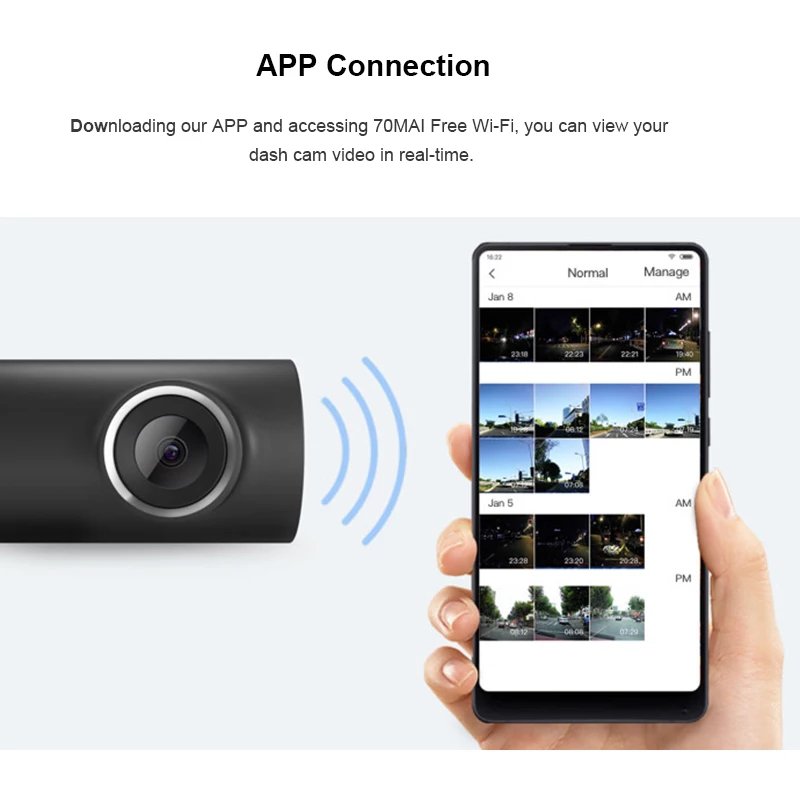 Night Vision Dashboard Camera app connected