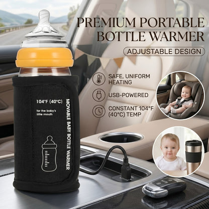 Car Moveable USB Bottle Cup Heating Insulation Bag Baby Bottle Warmer