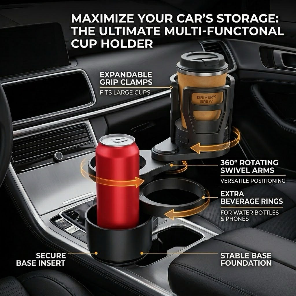 Multifunctional 4-in-1 Car Cup Holder