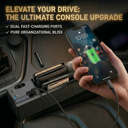 Car Seat Side Organizer with USB Charger