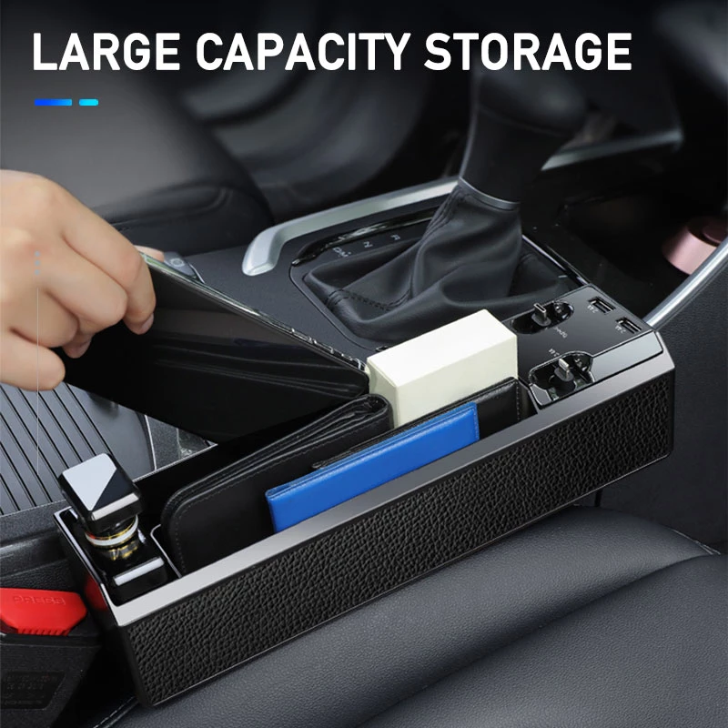Car Seat Side Organizer with USB Charger with large capacity storage